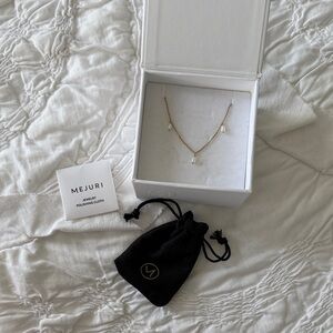 Mejuri Gold Necklace with Cream Accents